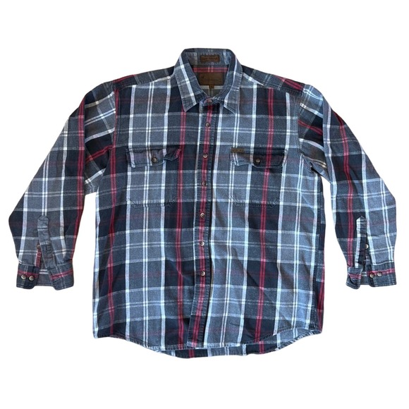Mens Browning Super Naturals Plaid‎ 100% Cotton Button-Down SZ L - Picture 1 of 5